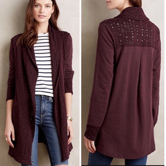 Anthropologie Sweaters - Anthro “Saturday Sunday” Athens Burgundy Sweater